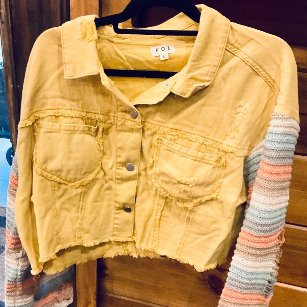 NWT POL pretty yellow denim jacket. Various sizes - Picture 7 of 8